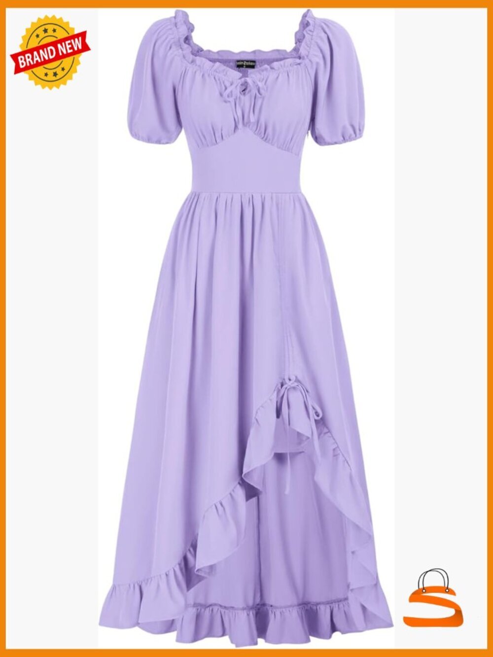 Corset Maxi Dress with Pockets Renaissance Cottagecore Ruffle